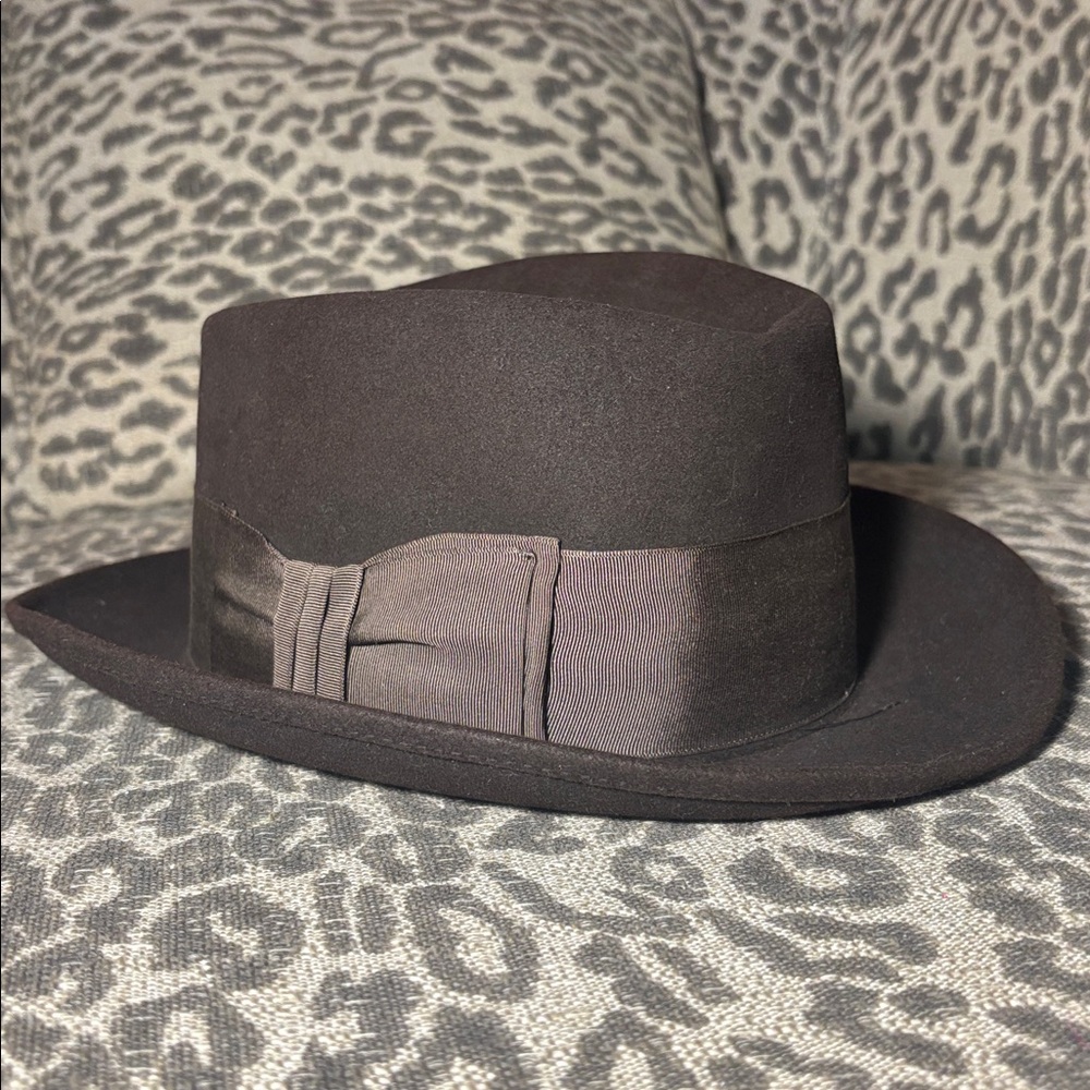 Dobbs Fedora Hat chocolate brown classic men’s hat vintage wool structured hat